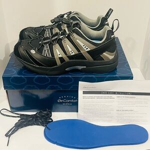 Men’s Dr. Comfort Performance 7610R Black/Gray Diabetic Shoe Size 10W NIB